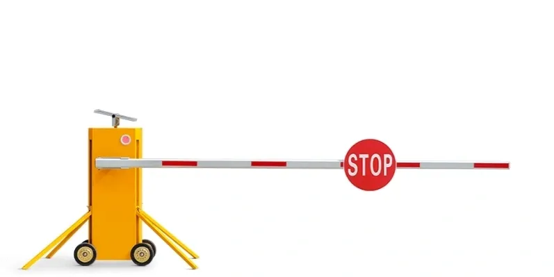 OPTBOOM automatic boom gate barrier hire for temporary roadworks traffic control